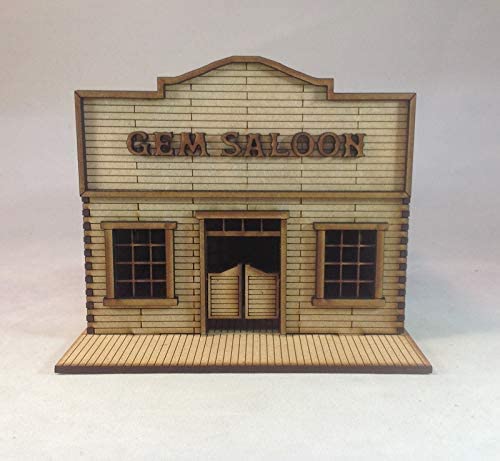 Miniatura 2 de Gem Saloon 28mm MDF Kit Tombstone Desperado Legends Old West Terrain Building