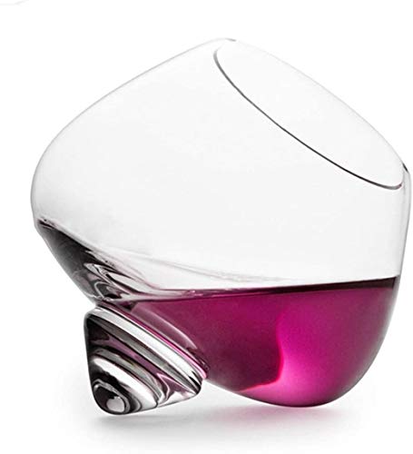 Funmaker Creative Whipping Top Whiskey Rock Crystal Glass Normann Rotate Scopperil Liquor Whisky Wine Cup Cognac Brandy Snifters Tumbler (2 Pcs) #TOP4