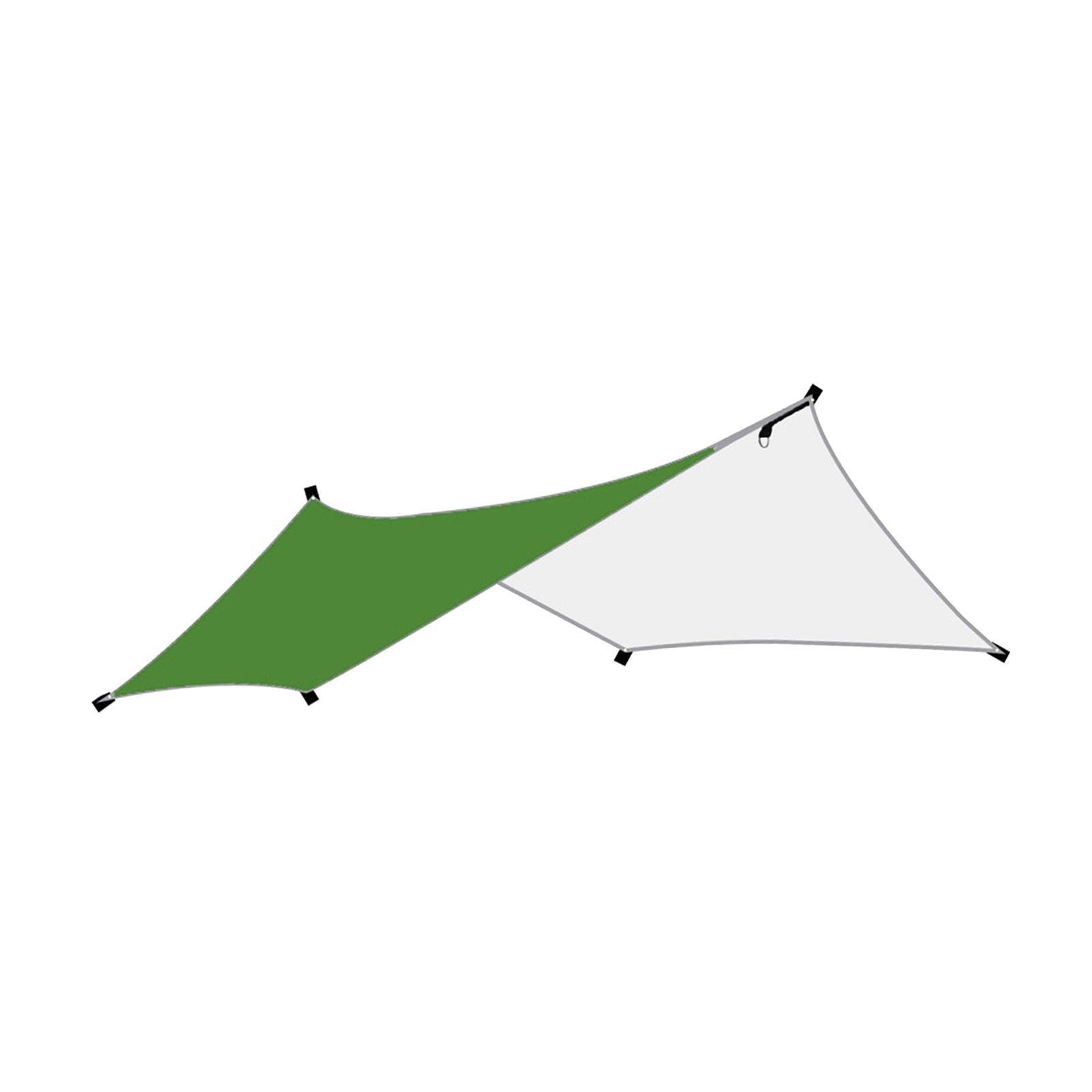Merishopp Camping Tarp Sun Protection Awning Shelter for Backpacking Garden Picnic Green-image-34