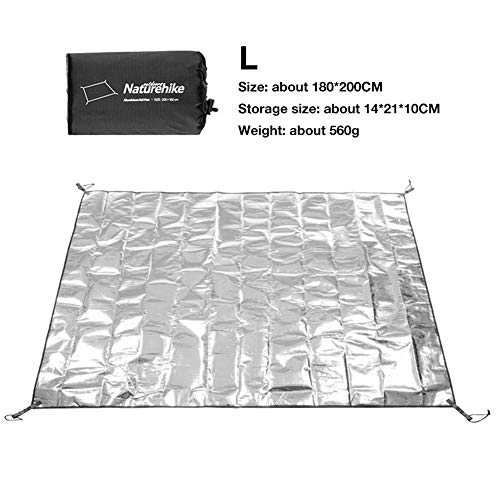 Preisvergleich Produktbild Aluminiumfolienmatte Reflektierende Folienbodenmatte Wasserdichte EVA-Schlafmatratze, multifunktionale schnell trocknende Hitze-Picknickdecke Geeignet für Reisecamping Wandern Musikfestivals-180x200cm