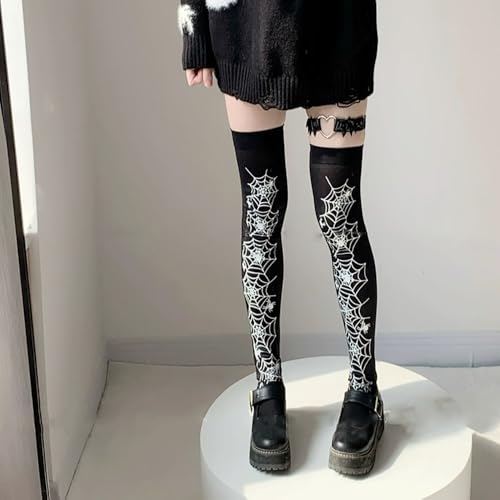 Image of Thigh High Stockings with Bow, Santa Accessory Y2K Fishnet Socks with Lace Brim Lingerie Tights for Women