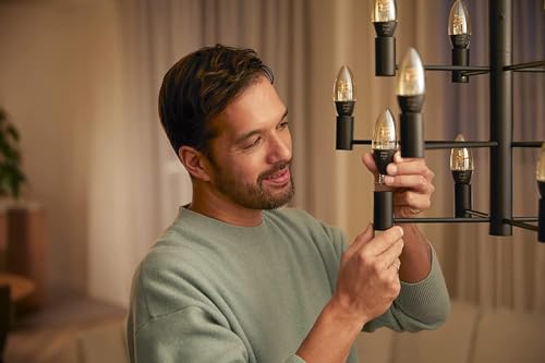 Philips Hue White Ambiance Filament, smarte E14 LED Lampe mit Kerzenform, dimmbar, 350lm, warm- bis kühlweißes Licht, steuerbar via App, kompatibel mit Amazon Alexa (Echo, Echo Dot), 2er Pack 4
