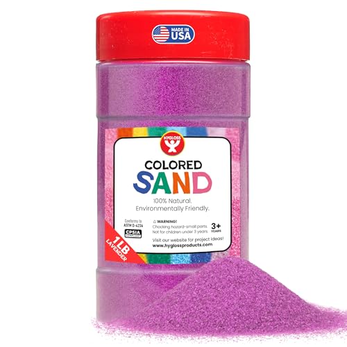 Image of Hygloss Colored Sand for Crafts - 1 lb Bottle, Lavender - Vibrant Colorful Fine Sensory Play Sand Art Kits for Kids - Classroom Activities for Children 3 4 5 6 7 8 9 10 11 12 - Safe for Ages 3+