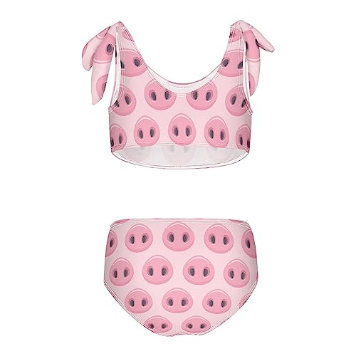 Image of Horse Pattern On Blue Girls Bikini Sets 2 Piece Swimsuits Bathing Suit Swimwear