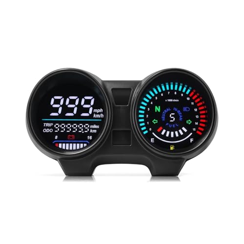 ゲージ オドメーター タコメーター デジタルバイクダッシュボードユニバーサルスピードメーター水温計ギアインジケータータイタンCG150用