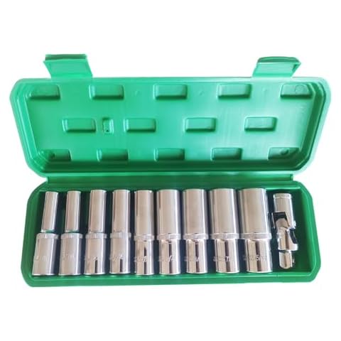 Imperial 1/2 Inch Drive Deep 9-pieces 6-Point Sockets Wrench and Universal Joint Socket Set Cover