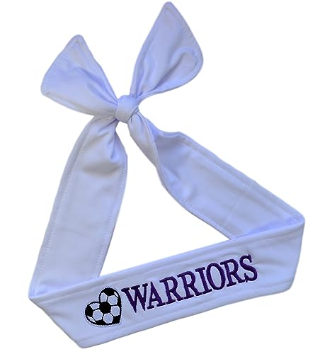 Soccer Headband Moisture Wicking TIE Back Personalized with Embroidered Heart and Custom Name