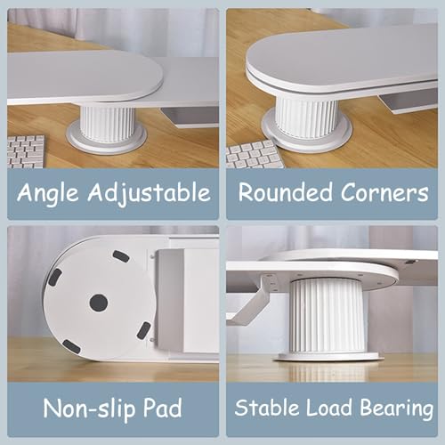 Support de moniteur d'angle réglable avec double étagère de rangement - 6