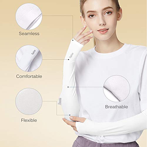 Andoer 1 par de mangas de braço de resfriamento UV de proteção absorvente de braço para ciclismo ao