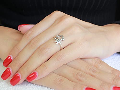 CloseoutWarehouse 925 Sterling Silver Key To My Heart Ring4