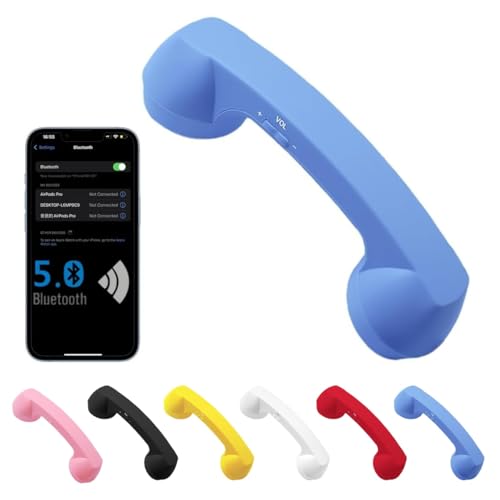 Teléfono Retro Estilo Auricular con Bluetooth Color Azul miniatura 1