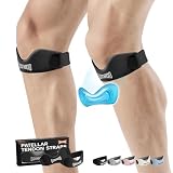 GOUNOD Osgood Schlatter - Confezione da 2 cinghie di supporto per tendine rotuleo in silicone, per alleviare il dolore al ginocchio, per basket, maglioni, tendinite, corsa, escursionismo, calcio