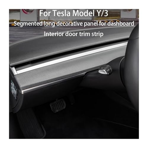 Autocollant console Tesla Model 3 Y finition argent premium - 4