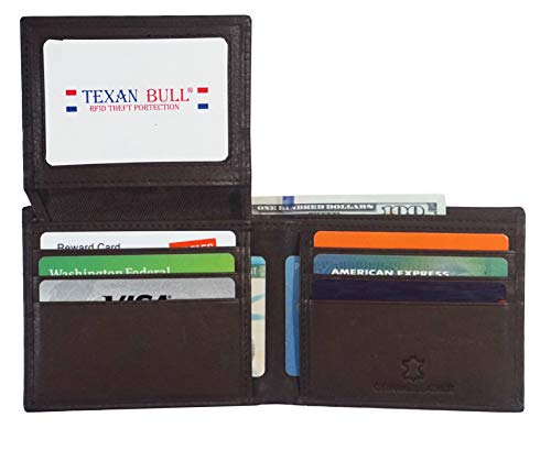 Wallet for Men-Genuine Leather RFID Blocking Bifold Wallet With ID Window