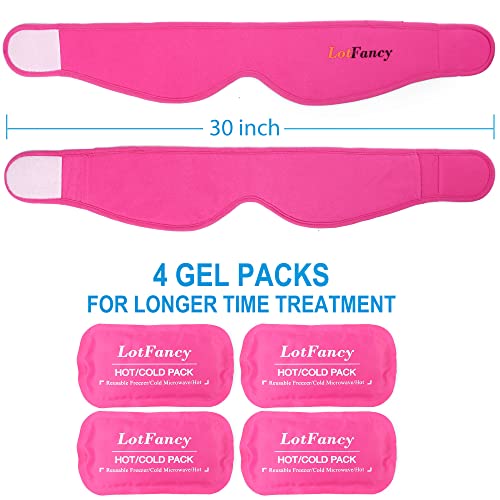 image for LotFancy Face Ice Pack Wrap with 4 Reusable Hot Cold Therapy Gel Packs