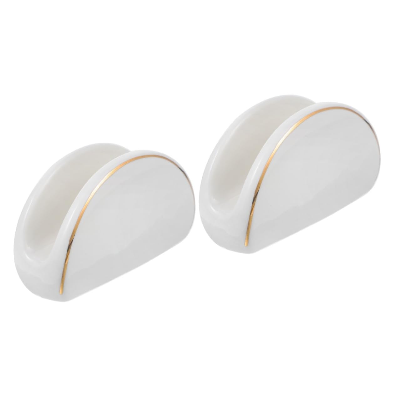 Cabilock 2piezas Soporte De Servilletas De Cerámica Bordes Dorados Servilletero Vertical Para Cocina y Restaurante Dispensador De Servilletas Para Mesa