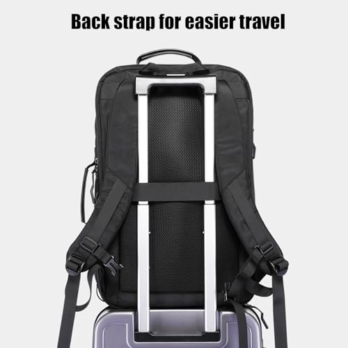 Jiawu Vacuum Travel Backpack with Pump, 30-45L Expandable Compression Backpack, Water Proof Oxford Cloth Air Vacuum Seal Backpack with USB Charging Port for Women & Men 6