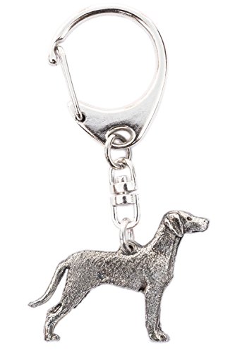 Weimaraner (with Tail) Made in U.K Artistic Style Dog Key Ring Co...