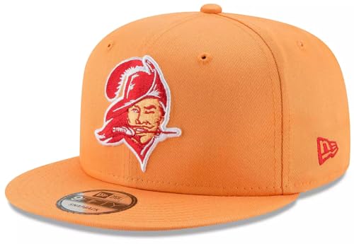 New Era Unisex-Adult NFL 9FIFTY Historic Legacy Throwback Logo Adjustable Snapback Hat Cap One Size Fits Al - Tampa Bay Buccaneers Orange