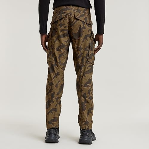 G-STAR Raw - Mens Rovic Zip 3D Regular Tapered Pants, Color Shadow Olive Island Camo, Size: 33W x 30L2