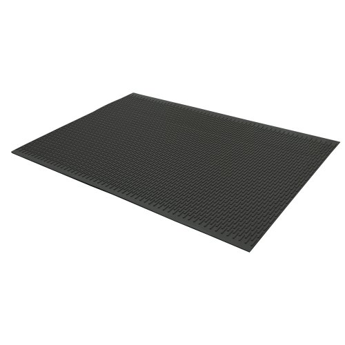Rubber-Cal 03-161-BK-W-302"Safe-Grip" Slip-Resistant Traction Mats, 34" x 2' x 1/4", Black Rubber Runner