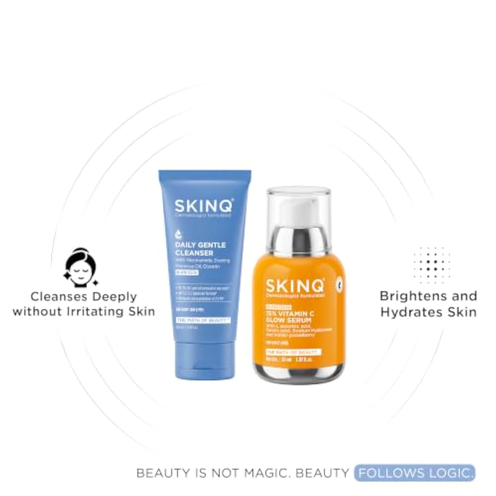 Brightening Skincare Bundle, Niacinamide Face Wash & Vitamin C Serum