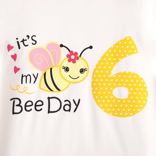 IZYJOY Toddler Baby Girl Birthday Outfit Cute My Bee Day Shirt Flared Pants Set 2nd 3rd 4th 5th 6th Birthday Clothes3