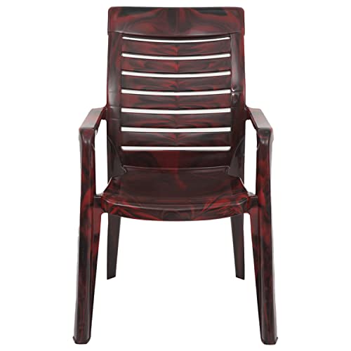Image of Nilkamal CHR2180 Plastic Mid Back with Arm Chair | Chairs for Home| Dining Room| Bedroom| Kitchen| Living Room| Office - Outdoor - Garden | Dust Free |100% Polypropylene Stackable Chairs | Set of 2