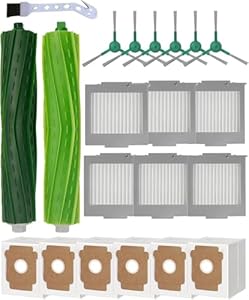 LOVOBO 21-pack vervangende onderdelen voor iRobot Roomba Max 705 Vac/Plus 504 Vac robotstofzuiger, accessoireset met 2 hoofdborstels, 6 stofzakken, 6 HEPA-filters, 6 zijborstels, 1 reinigingstool