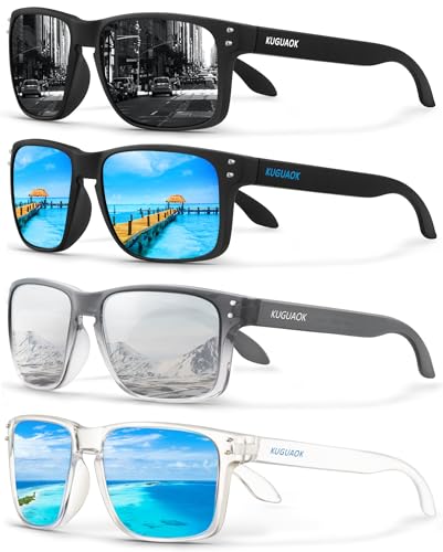 KUGUAOK Polarized Square Sunglasses For Men and Women Matte Finish Sun Glasses UV Protection Glasses