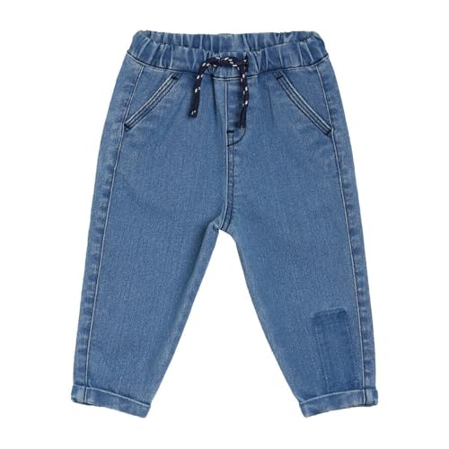 Image of miniklub Baby Full Length Woven Cotton Denim Pant (Blue Color)