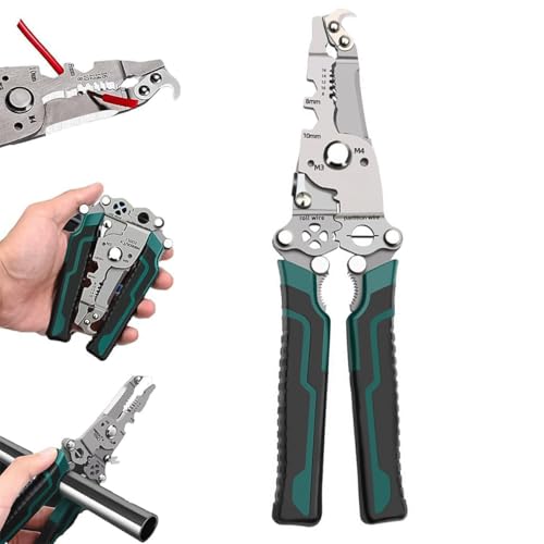Image of Serplex Folding Wire Cutter 18 in 1 Multifunctional Wire Stripper Crimping Tool Carbon Steel Folding Handle Design Portable Wire Cutter Crimper Wire Stripper for Electrician