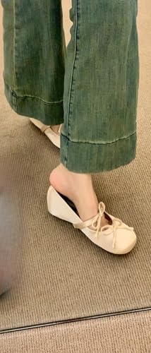 ZQW Women's Cute Mary Jane Shoes Round Toe Bow Flat Shoes Gingham Checkered Kawaii Lightweight Comfortable Retro Style2