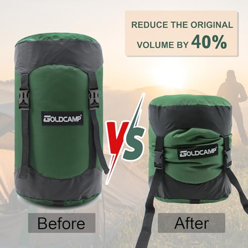 GoldCamp Sleeping Bag Stuff Sack, 40% More Storage! 18L/30L/43L/49L/65L Compression Stuff Sack, Waterproof & Ultralight - Space Saving Gear for Camping, Hiking (Green, XXXL) - image 2