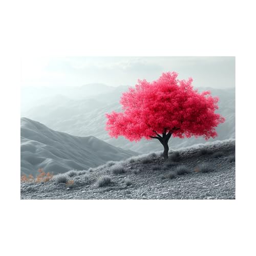 Peinture de plante cerisier rose pour art deco murale et ambiance zen de salon