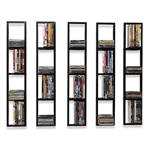 Image of You Have Space Black Floating Shelves for Wall, 34 Inch Video Games CD DVD Storage Shelves, Cube Storage Organizer Shelf Set of 5