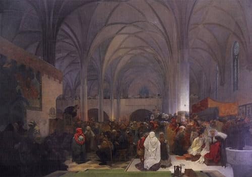 Cuadro il maestro Jan Hus predica nella cappella di Betlemme, lienzo murales 60x90cm PSVDCTOO