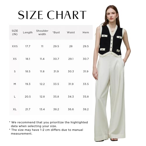 Image of Women's Striped Cropped Knit Vest - Sleeveless V Neck with Gold Buttons, Business Casual Multi-Season Layering Top