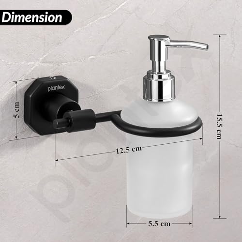 Image of Plantex 304 Grade Stainless Steel Soap Dispenser for Bathroom /Liquid Dispenser for Kitchen /Shampoo Dispenser /Bathroom Accessories - Nipron (Black)