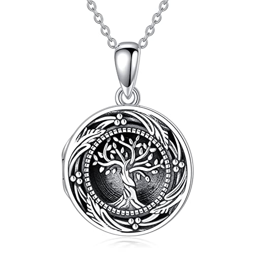 SISGEM S925 Sterling Sliver Customized Locket Pendant Necklace That Hold Pictures for Women, Personalized Photo Locket Necklace Jewerly Gifts Birthday Christmas
