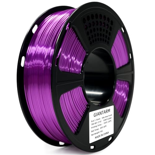Image of GIANTARM 3D Printer Filament, Shiny Silk Dark Purple PLA Filament, 1Kg(2.2lbs) Spool, 1.75mm Dimension Accuracy + /- 0.02mm, 3D Printing Filament