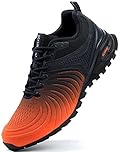 Kricely Mens Trail Running Shoes Breathable Lightweight Hiking Trekking Trainers Walking Shoes Orange 10