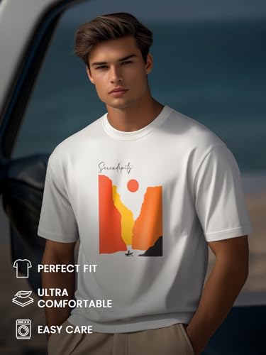 Image of Nobero Men's Regular Graphic Printed T-Shirt for Men | Soft Cotton | Classic Fit | Printed Casual Tshirt for Men