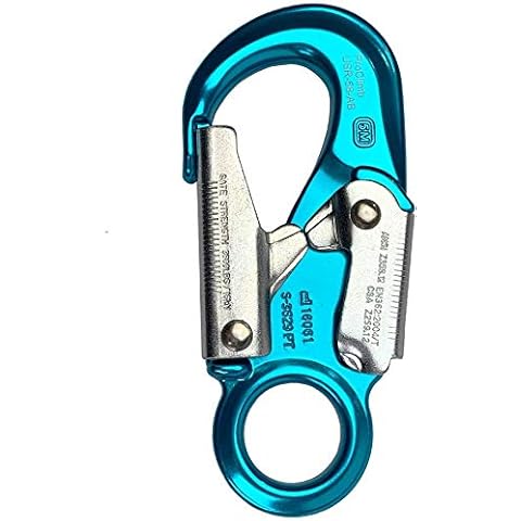 ProClimb Forged Aluminum Snaphook - Double Action Self Locking Gate, Captive Eye 23 kN - Blue Cover