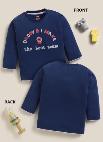 Image of LuvLap Baby Boys Regular Fit 100% Cotton Full Sleeves Boys T-Shirt Set Pack of 4