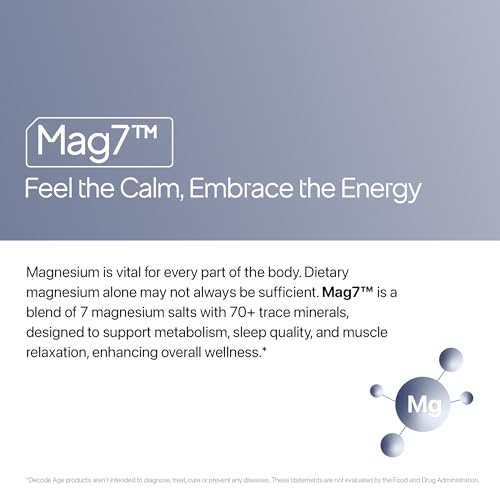 Image of Decode Age Mag7 | Magnesium Glycinate with Citrate & Malate | Chelated for High Absorption | Magnesium Complex Supplement - Supports Sleep, Mood, Muscle Recovery & Bone Health | 60 Capsules