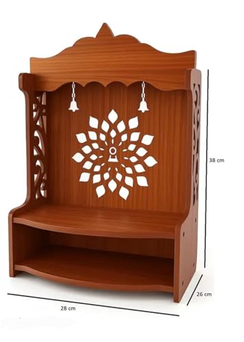 Étagère de prière décorative en bois marron style temple