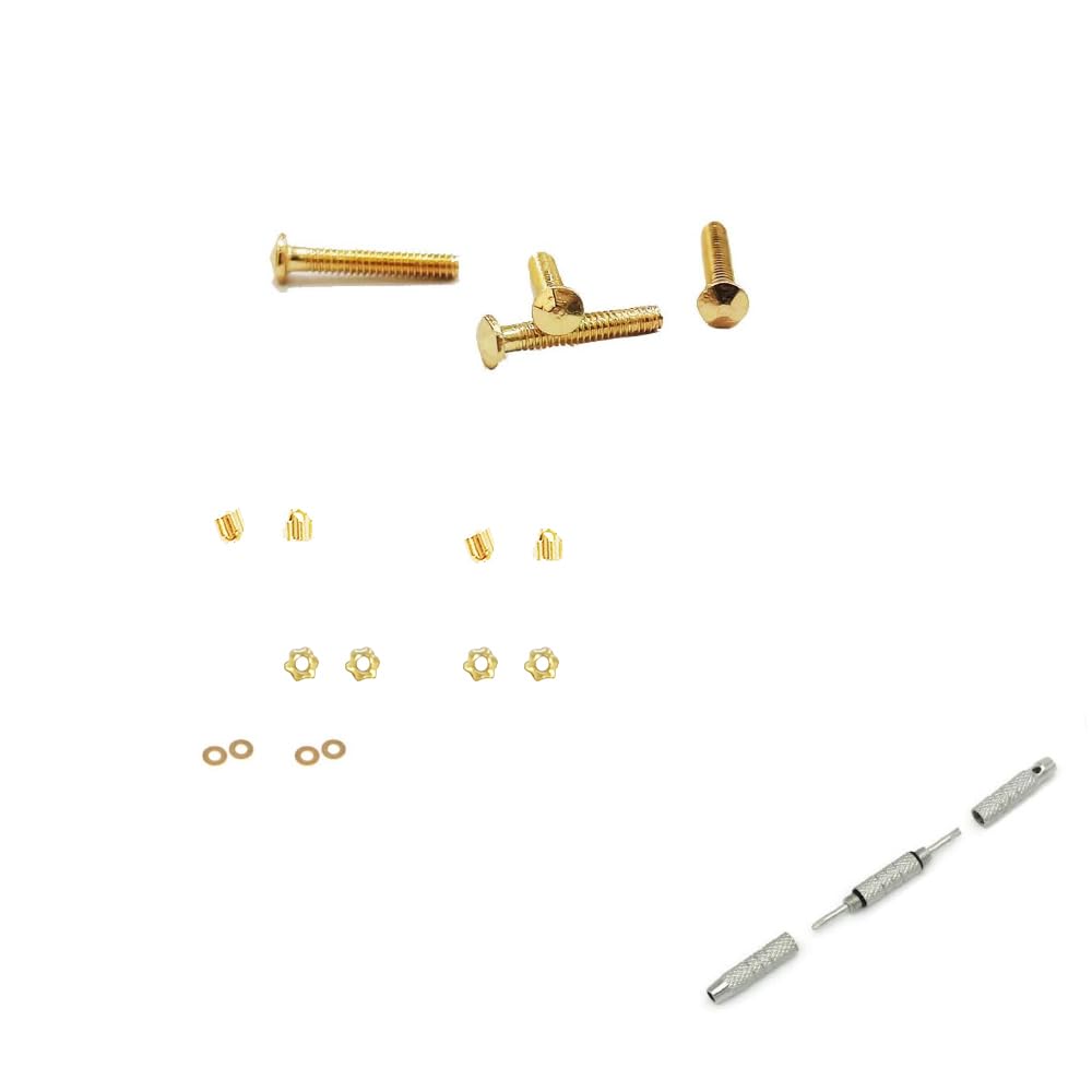 Rimless Glasses Diamond Head Gold Long Screws Washer Nut Cap and Screwdriver Eyeglass Repair Kits