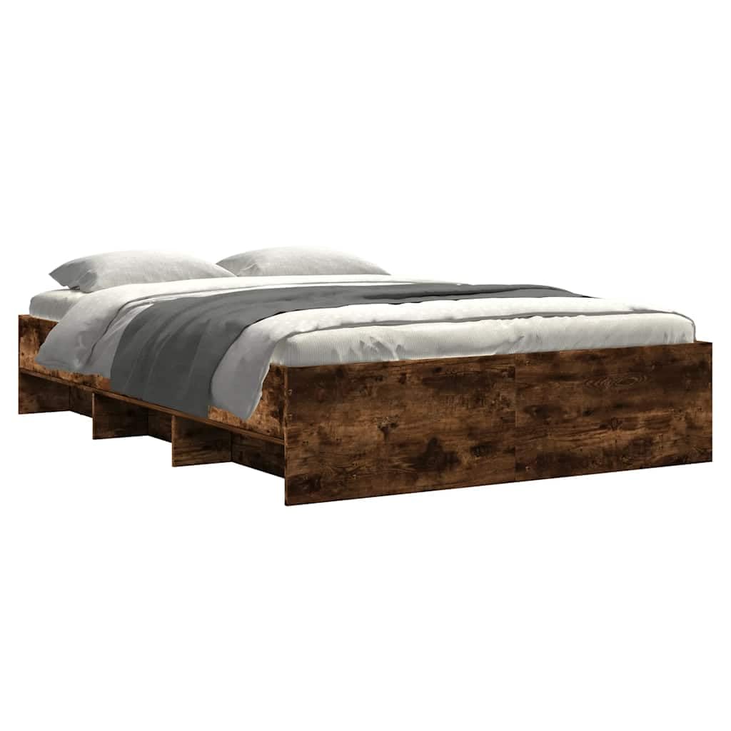 Rovere fumo con contenitore base a doghe Giroletto 135x190 cm | Giroletto Rovere Fumo 135x190 cm in Legno Multistrato con Contenitore e Base a Doghe per Camera da Letto