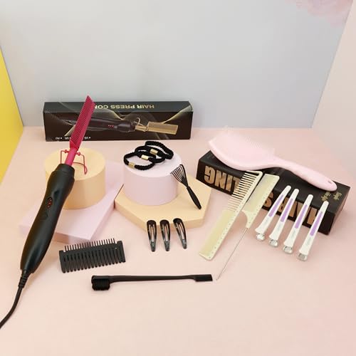 Peine eléctrico con 15 piezas para peinado de cabello miniatura 1